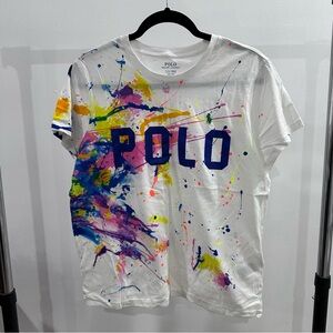 Polo by Ralph Lauren White Tee with Colorful Accents